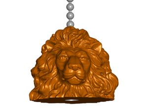 lion pull ball chain keychain knob handle fob finials animal keyring string 3d print model - Mito3D