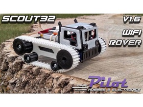 scout32 esp32 wifi fpv caméra rover arduino esp32-cam espressif rc tank le réservoir tinytrak suivi robot vehichle 3d print model - Mito3D