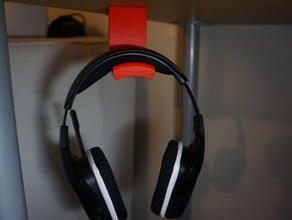 under desk headset holder headphones headphone hanger hook 3d print model - Mito3D