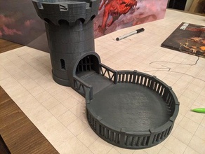 pegar arena castelo dados torre dado de bandeja 3d print model - Mito3D