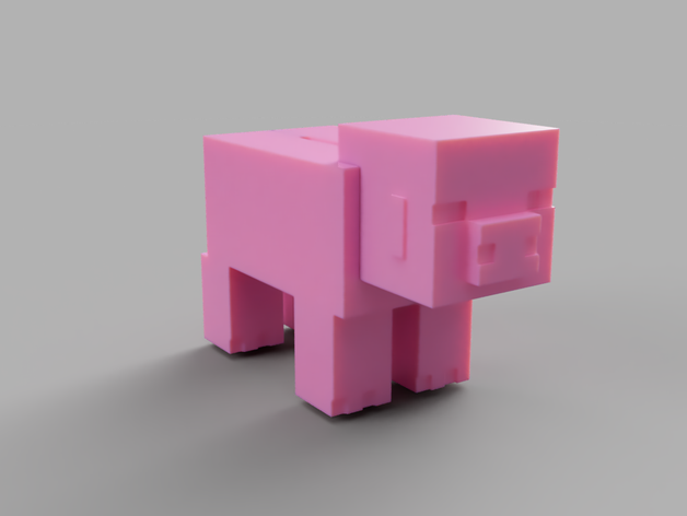 minecraft alcancía de figuras cerdo 3D print model - Mito3D