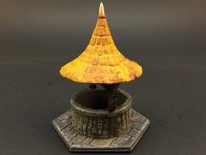 covered well 28mm miniatures gaming boardgame dnd miniature fantasy hexagon scenery scatter terrain square 3d print model - Mito3D
