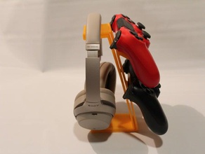 escritorio minimalista controlador auriculares de pie el los soporte para auricular titular mínimo ps4 3d print model - Mito3D