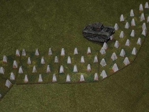 dragões dentes tanque de armadilhas 15mm o terreno wargaming 3d print model - Mito3D