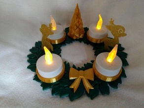 corona de navidad doble extrusor adventskranz kranz weihnachten 3d print model - Mito3D