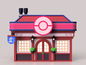 pokemon espada escudo centro pokémon 3d print model - Mito3D