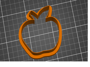 apple cookie cutter foglia cookiecutter 3d print model - Mito3D