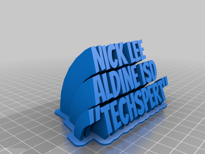 my customized sweeping 2-line name plate 3 tier 3d print model - Mito3D