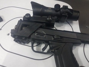 ruger american pistol top rail handgun picatinny mount red dot scope 3d print model - Mito3D