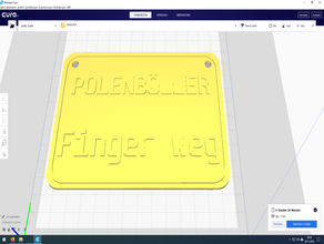 polenb ller finger weg schild 3d print model - Mito3D