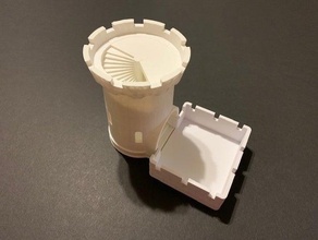 castle dice tower 20mm - inner tray remix 3d print model - Mito3D