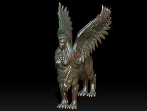 greco sfinge oracle statua 3d print model - Mito3D