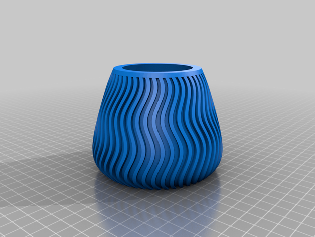 ondulato vaso di fiori la pianta fioriera piantare in pot 3D print model - Mito3D