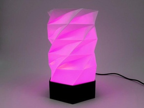 twisted lamp version 2 capacitive sensor leds neopixel ring shadow touch transparent vase 3d print model - Mito3D