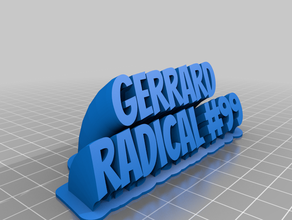 mi personalizados de barrido 2 la línea placa con el nombre del radical gerrard personalizado 3d print model - Mito3D
