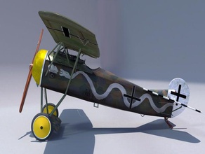 fokker ev dviii aeronaves de avião o blender blender3d 3d lutador alemão alemanha a 1 ª guerra mundial primeira segunda 3d print model - Mito3D