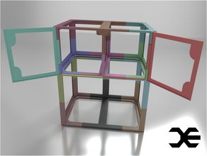 desktop cabinet freecad furniture 3d print model - Mito3D