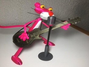 microphone vintage adjustable electric guitar stand pink panther 3d print model - Mito3D