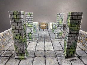 openforge 20 cut-stone full pillars dnd tiles dungeon miniatures openforge2 pathfinder rpg stone tabletop terrain tile 3d print model - Mito3D
