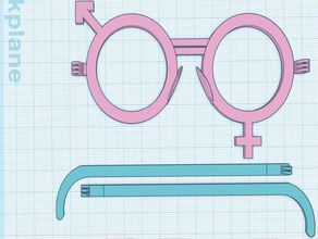 gender glasses female male 3d print model - Mito3D