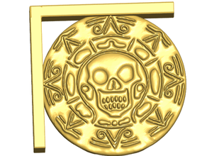 aztec gold coin mensola staffa vite di montaggio del nastro la moneta pirati dei caraibi supporto 3d print model - Mito3D