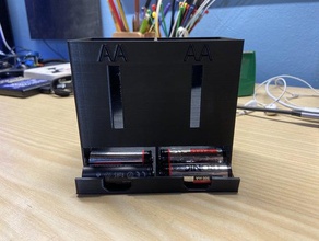 batteria dispenser doppio aa titolare porta mucchio pila rangement strumento strumenti di supporto 3d print model - Mito3D