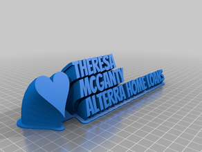 theresa sweeping name plate customized 3d print model - Mito3D
