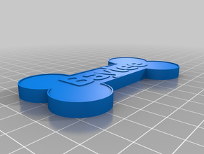 personalizado hueso en forma personalizada etiqueta de perro - baylee 3d print model - Mito3D