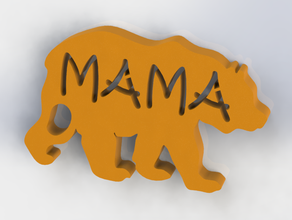 mama bear key chain animal ring keychain mothers day 3d print model - Mito3D