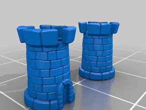 torre medievale in low poly del castello paesaggio oggetti di scena 3d print model - Mito3D
