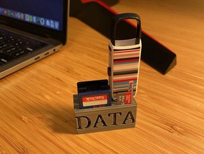 sd card data holder - cards micro usb stick 3d print model - Mito3D