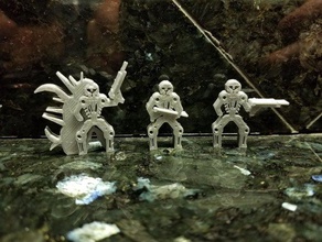 skeleton robot meeples board games game tokens meeple miniatures necron science fiction scifi terminator 3d print model - Mito3D