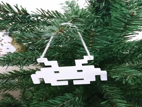 space invader christmas tree ornament remix 3d print model - Mito3D