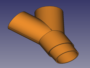 tubo connettori y 50mm rohrverbinder 3d print model - Mito3D
