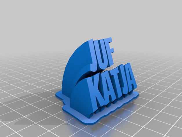 juf katja naamplaat personalizado 3D print model - Mito3D