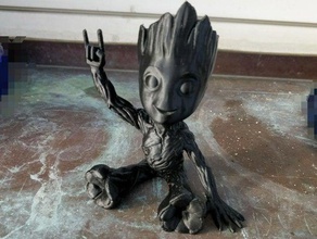 heavy metal groot baby do not want am marvel no more-groots 3d print model - Mito3D