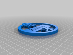 meu personalizados ornamento medalhão de floco neve 2 kaitlyn personalizado 3d print model - Mito3D