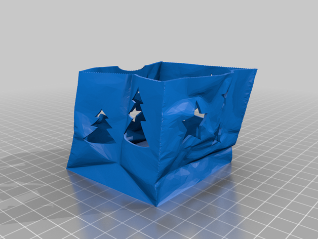 sac de papier noël-bougie à réchaud les fêtes noël tealightholder porte-bougie 3D print model - Mito3D