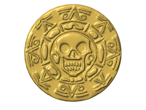 aztec gold coin fixed refrigerator whiteboard magnets fridge magnet 3d print model - Mito3D