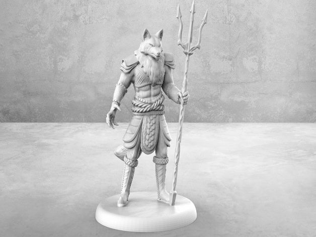 fox samurai - table miniature le mdn donjons dragons de la fantaisie jeu humanoïde mini rpg soldat des soldats dessus 3D print model - Mito3D