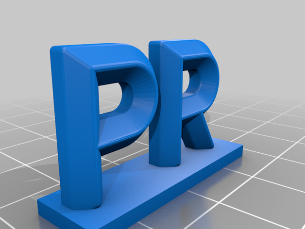 pr initial initials 3D print model - Mito3D