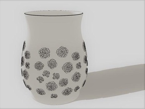 vase rose pattern flowers flower pot 3d print model - Mito3D
