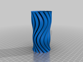 vase Zylinder rippen container Blumen-vase Bleistift-Halter spiral 3d print model - Mito3D