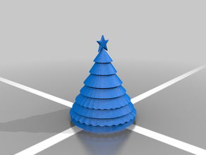 simple arbre les fêtes de noël décoration ornement arbres étoiles x-masse 3d print model - Mito3D
