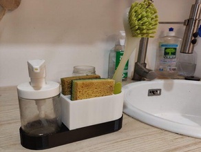 multiuso spugna titolare pulizia famiglia cucina utensile da organizzatore lavandino il sapone piatto di la archiviazione 3d print model - Mito3D