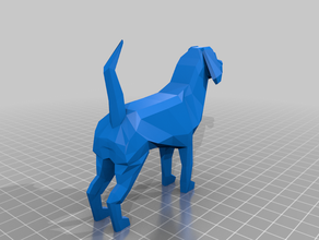 low-poly beagle Tier cat Hund low poly 3d print model - Mito3D