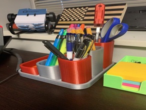 modular pen pencil holder containers customizable desk organizer 3d print model - Mito3D