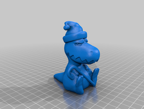 christmas grump dinosaur grumpy rex santa 3d print model - Mito3D