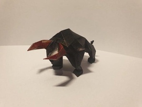 low poly bull 3d animal animals lowpoly origami 3d print model - Mito3D