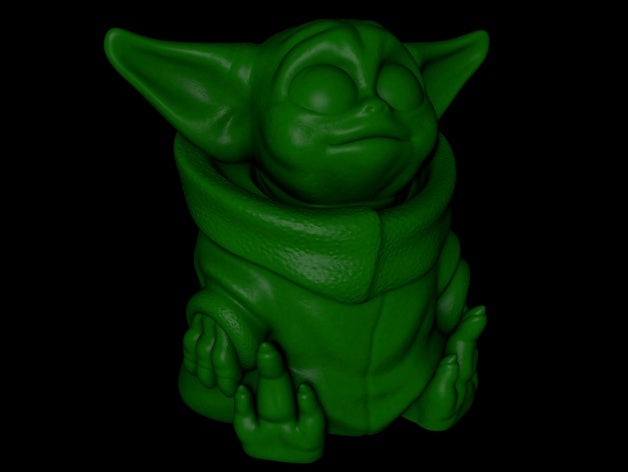 bébé yoda impression facile pas de soutien l'animation babyyoda dessin animé mignon disney figure mandaloriennes modèle la sculpture star wars supportless 3D print model - Mito3D